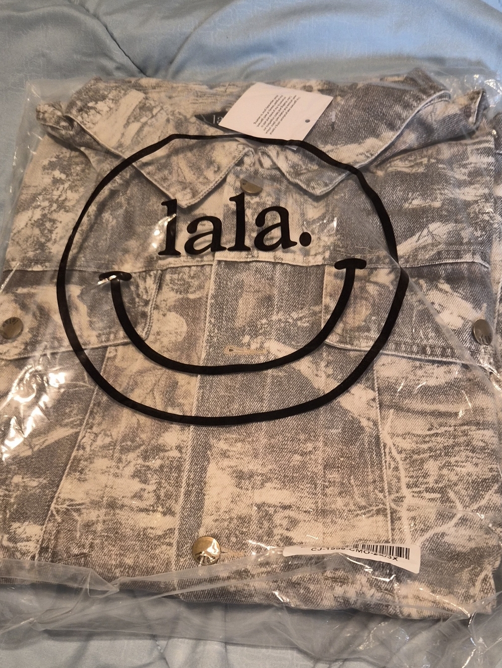 Dressed in LALA Acid Wash Gray Denim Jacket